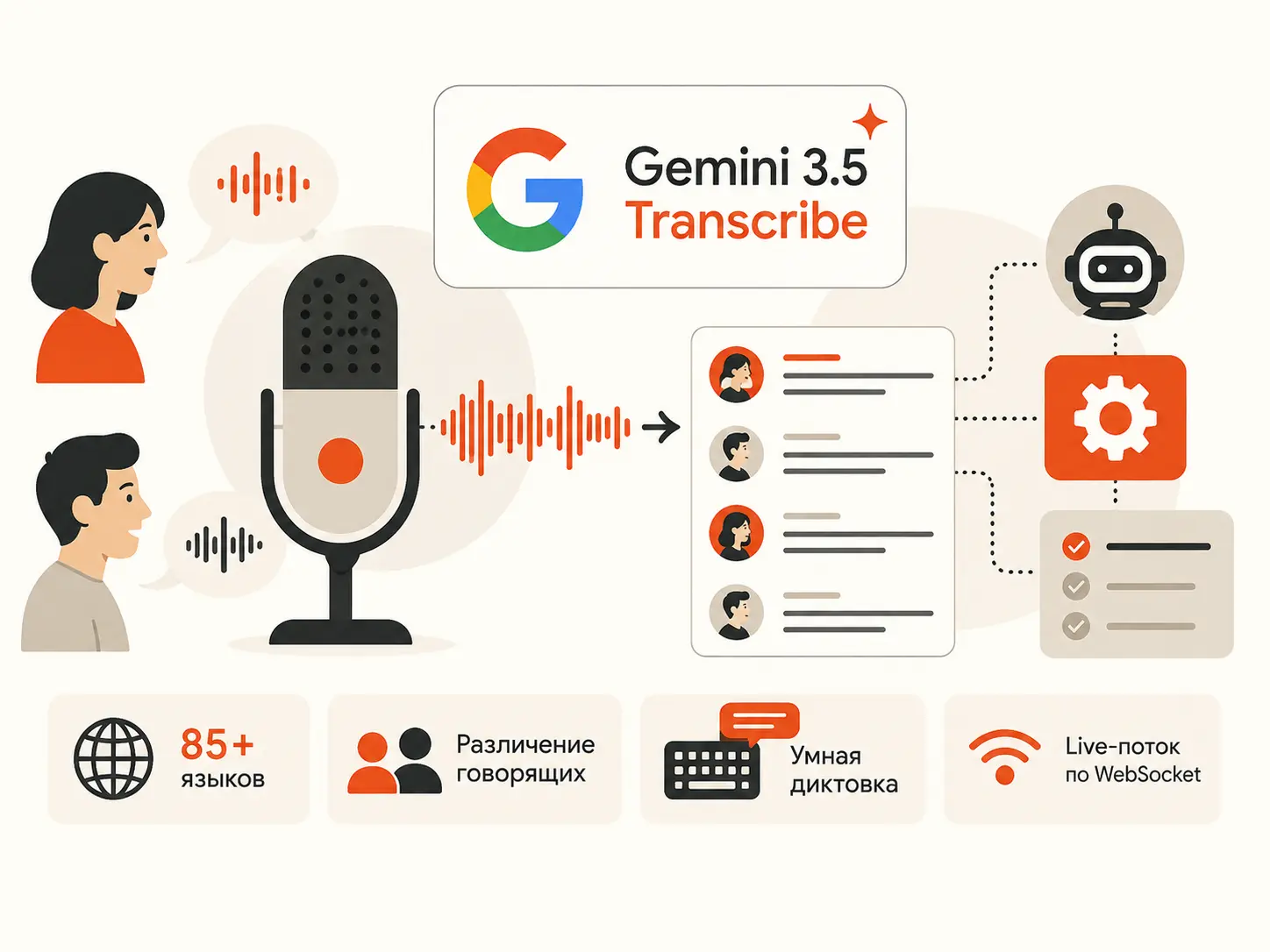 Gemini 3.5 Transcribe: Google соединил распознавание речи с агентами